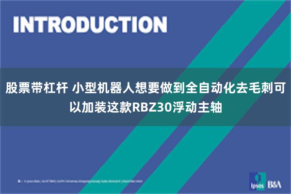 股票带杠杆 小型机器人想要做到全自动化去毛刺可以加装这款RBZ30浮动主轴